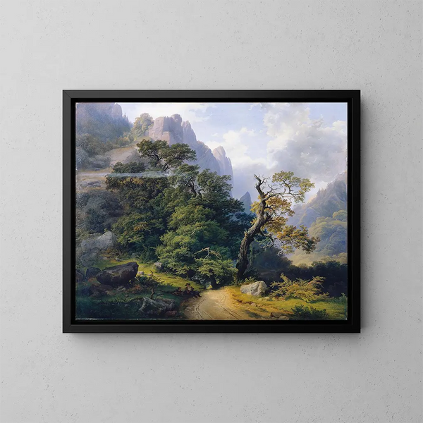 Paesaggio montano - Joseph Holzer — quadro incorniciato alla parete