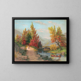 Autunno sul Lehigh - Joseph Hoover — quadro incorniciato alla parete