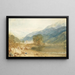 Una vista dal castello di Saint-Michel Bonneville Savoia dalle rive del fiume Arve - Joseph Mallord William Turner — quadro incorniciato alla parete