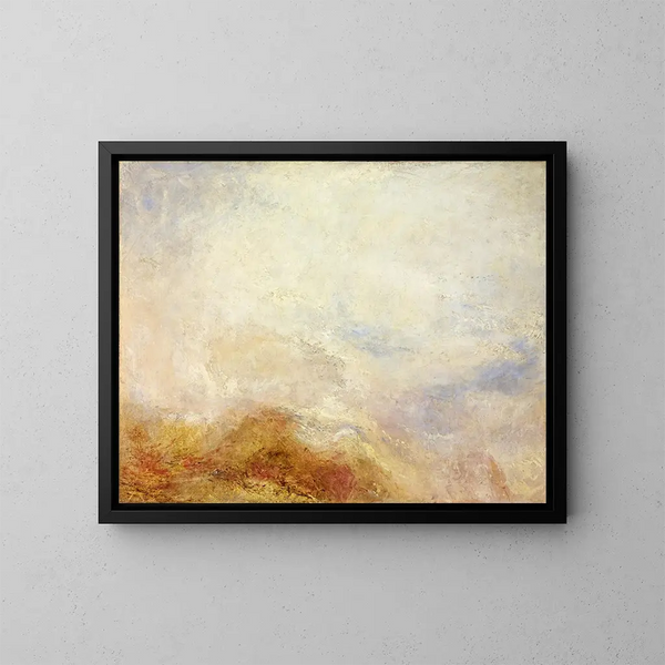 Una scena di montagna nella Valle d'Aosta - Joseph Mallord William Turner — quadro incorniciato alla parete