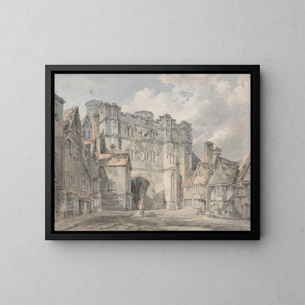 Porta della chiesa Cristo a Canterbury - Joseph Mallord William Turner — quadro incorniciato alla parete
