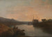 Château de Harlech depuis le ferry de Tygwyn, crépuscule d'une soirée d'été - Joseph Mallord William Turner — vista dell’opera