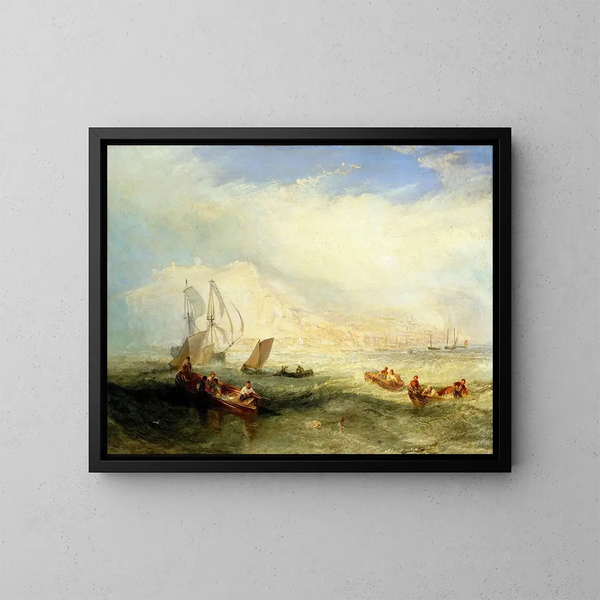 Pesca a riva al largo di Hastings - Joseph Mallord William Turner — quadro incorniciato alla parete
