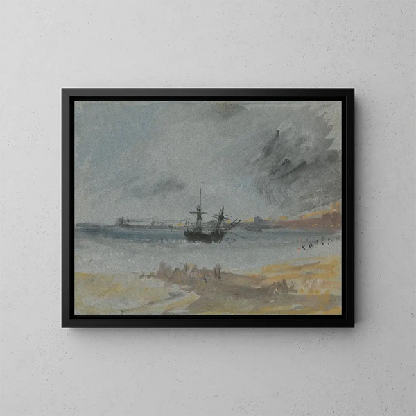 Nave arenata a Brighton - Joseph Mallord William Turner — quadro incorniciato alla parete