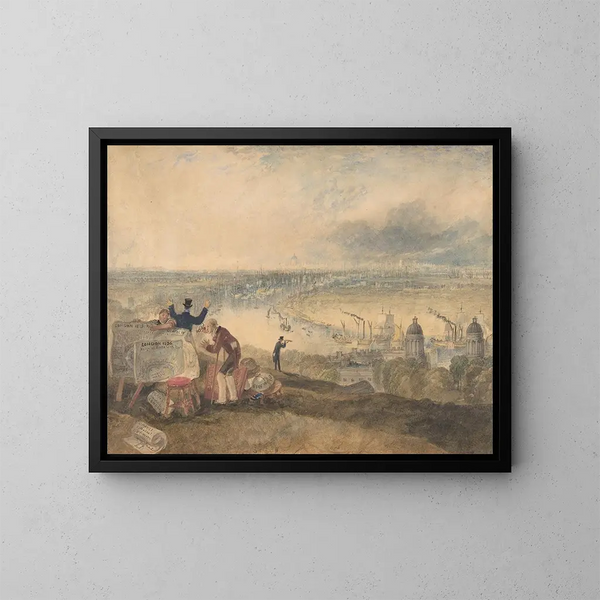 Vista di Londra da Greenwich - Joseph Mallord William Turner — quadro incorniciato alla parete