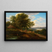Paesaggio fluviale con gregge di bestiame - Joseph Messmer — quadro incorniciato alla parete