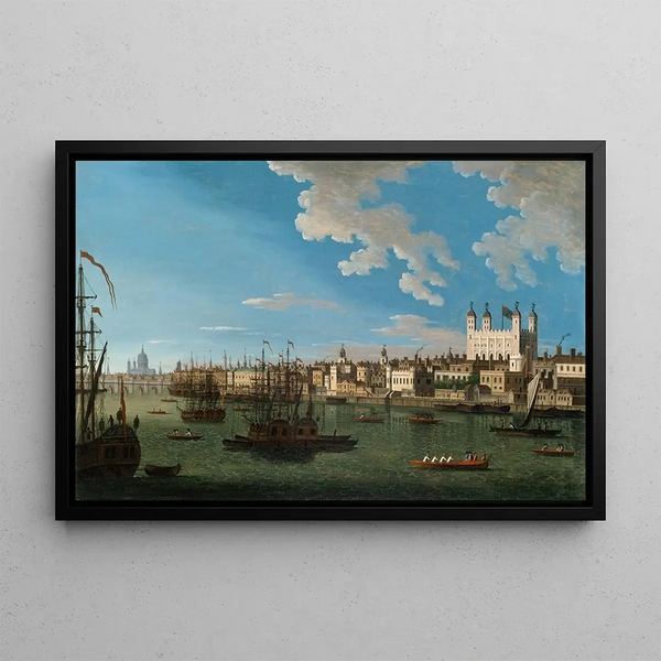Joseph Nickolls - The Thames at the Tower of London with London Bridge and St Pauls in the Distance.webp
