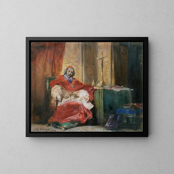 Cardinale Richelieu - Joseph Nicolas Robert-Fleury — quadro incorniciato alla parete