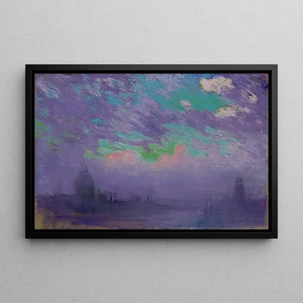 verde, blu e viola - Joseph Pennell — quadro incorniciato alla parete