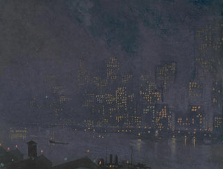 Gratte-ciels la notte - Joseph Pennell — vista dell’opera