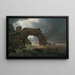 Tempesta marina all'Arco di Miseno vicino a Miliscola con vista su Nisida - Joseph Rebell — quadro incorniciato alla parete