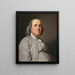 Ritratto di Benjamin Franklin - Joseph Siffred Duplessis — quadro incorniciato alla parete