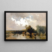 Vache alla abbeveratoio al crepuscolo - Joseph Wenglein — quadro incorniciato alla parete