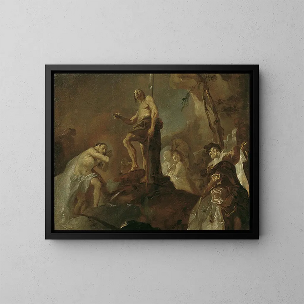 Il Battesimo di Cristo - Joseph Winterhalder il Giovane — quadro incorniciato alla parete