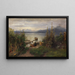 Giardino di fiori e pescatori sull'isola delle Donne - Joseph Wopfner — quadro incorniciato alla parete