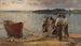Pescatori che rattoppano le reti sulla riva del Chiemsee - Joseph Wopfner — vista dell’opera