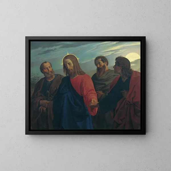L'Addio di Cristo ai suoi discepoli che vanno a Getsemani - Joseph von Führich — quadro incorniciato alla parete