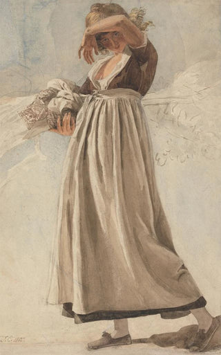 Joshua Cristall - A Peasant Girl Shading Her Eyes.webp