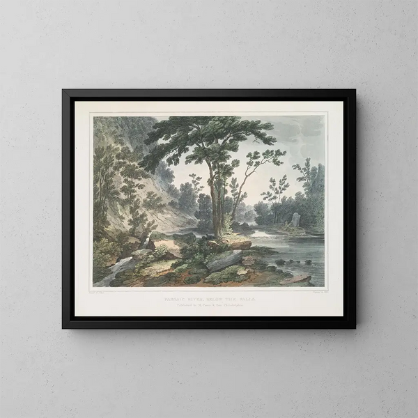 La rivière Passaic en dessous des chutes - Joshua Shaw — quadro incorniciato alla parete