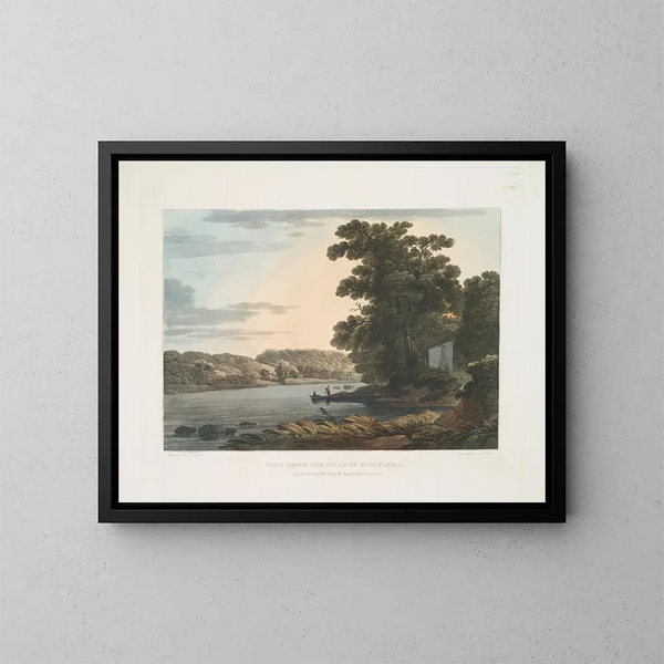 Vista sulle cascate di Schuylkill - Joshua Shaw — quadro incorniciato alla parete