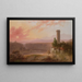 Vista del lago di Nemi al tramonto - Joshua Shaw — quadro incorniciato alla parete