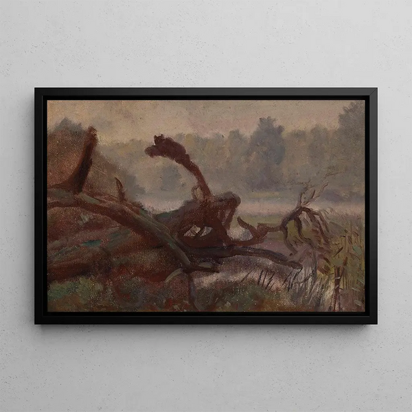 Chablis in Foresta Profonda, Schizzo per un Dipinto - Józef Chełmoński — quadro incorniciato alla parete