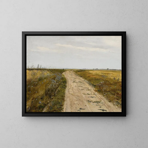 Pista di campi - Józef Chełmoński — quadro incorniciato alla parete
