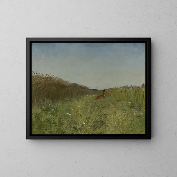 Lepre nel grano - Józef Chełmoński — quadro incorniciato alla parete