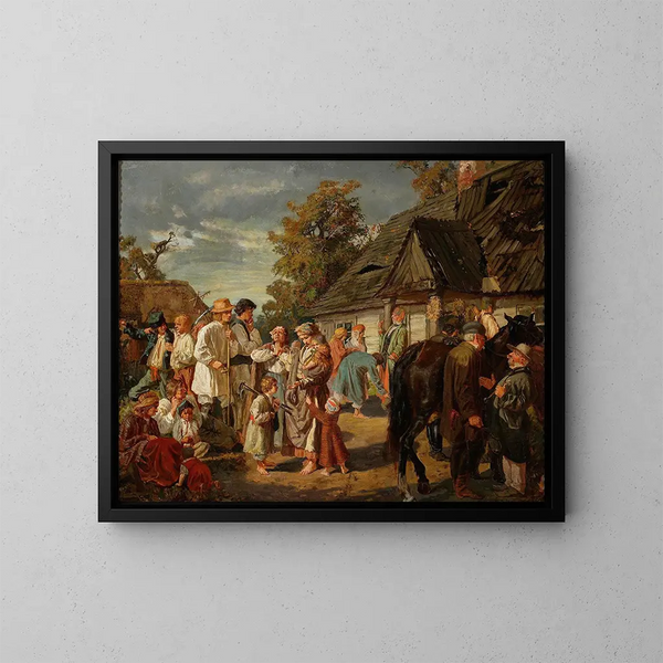 Sabato in fattoria - Józef Chełmoński — quadro incorniciato alla parete