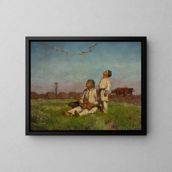 Cigni - Józef Chełmoński — quadro incorniciato alla parete