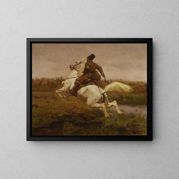 Il frustino - Józef Chełmoński — quadro incorniciato alla parete