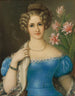 Ritratto di una giovane donna in abito blu - Jozef Ginovský — vista dell’opera