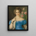 Ritratto di una giovane donna in abito blu - Jozef Ginovský — quadro incorniciato alla parete