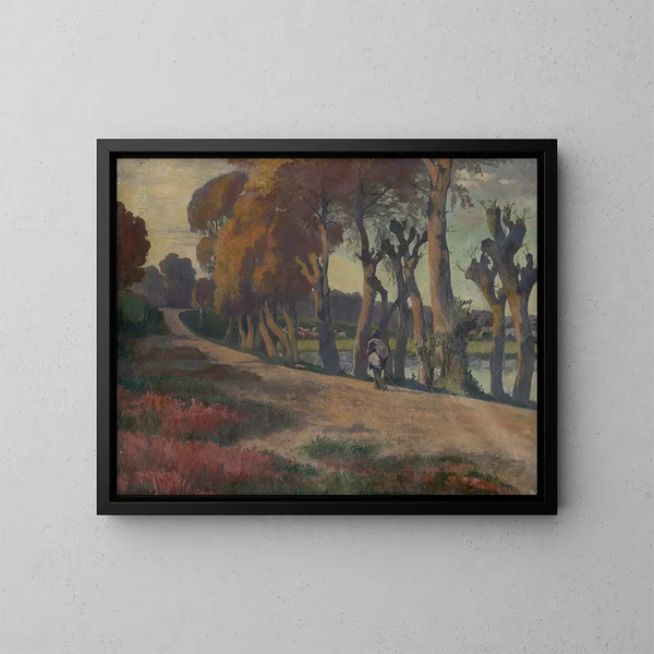 Paesaggio con un pastore - Jozef Hanula — quadro incorniciato alla parete