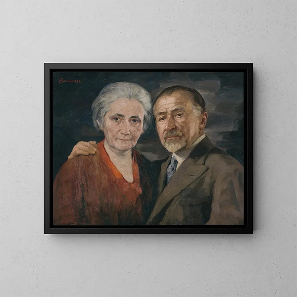 L'artiste avec sa femme - Jozef Hanula — quadro incorniciato alla parete