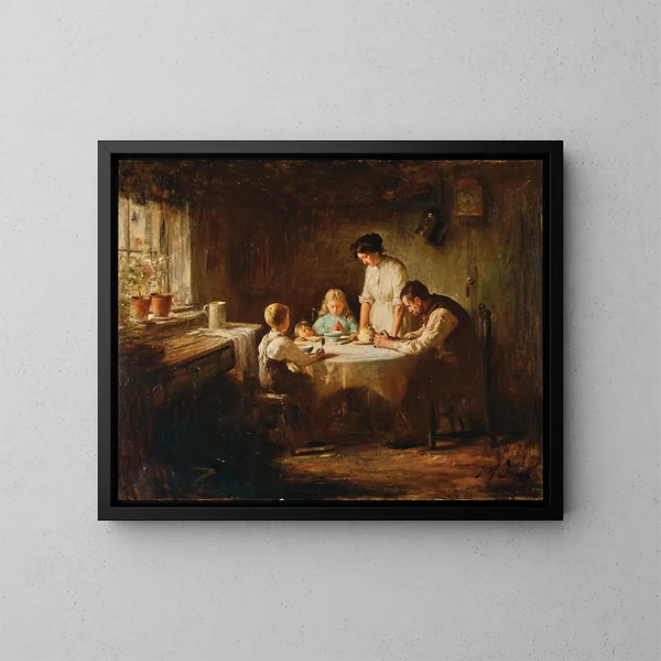 Benedizione della tavola - Jozef Israëls — quadro incorniciato alla parete