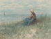 Una donna seduta su una duna che guarda il mare - Jozef Israëls — vista dell’opera