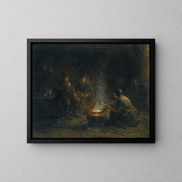 Preparazione del pasto - Jozef Israëls — quadro incorniciato alla parete