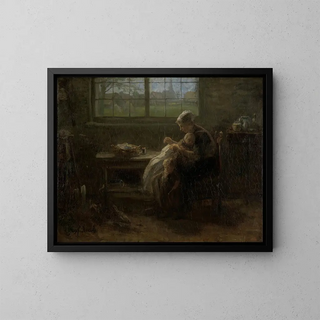La gioia della maternità - Jozef Israëls — quadro incorniciato alla parete