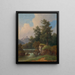 Paesaggio con castello e diga - Jozef Jon — quadro incorniciato alla parete