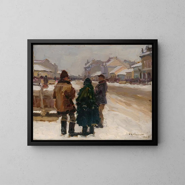 Al mercato di Michalovice - Jozef Teodor Mousson — quadro incorniciato alla parete