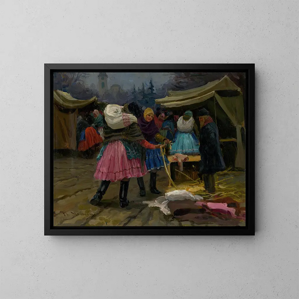 sul mercato - Jozef Teodor Mousson — quadro incorniciato alla parete