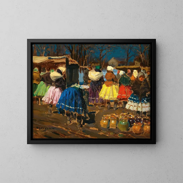 Al mercato - Jozef Teodor Mousson — quadro incorniciato alla parete