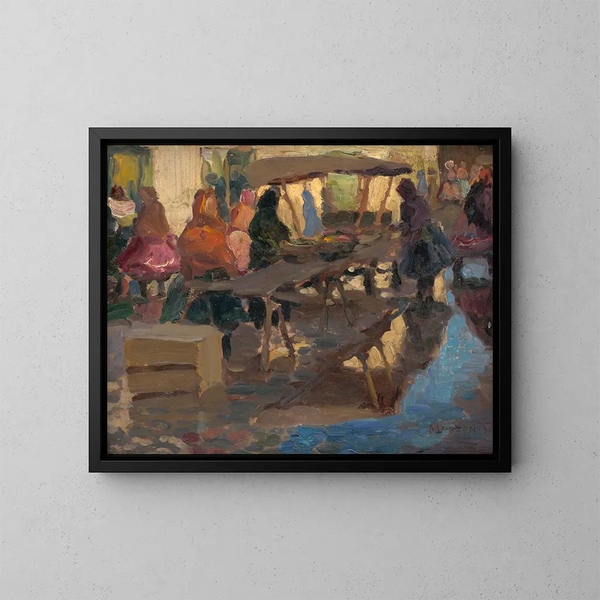 Studio di un mercato - Jozef Teodor Mousson — quadro incorniciato alla parete