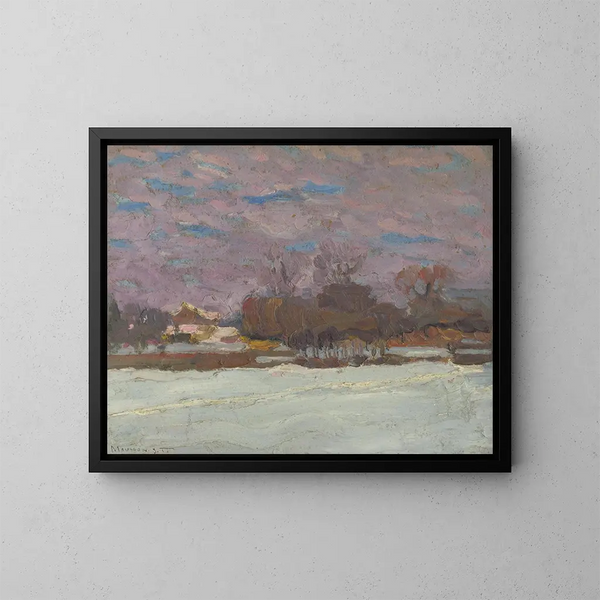 Giardino dell'artista in inverno - Jozef Teodor Mousson — quadro incorniciato alla parete