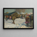 In inverno nel villaggio - Jozef Teodor Mousson — quadro incorniciato alla parete