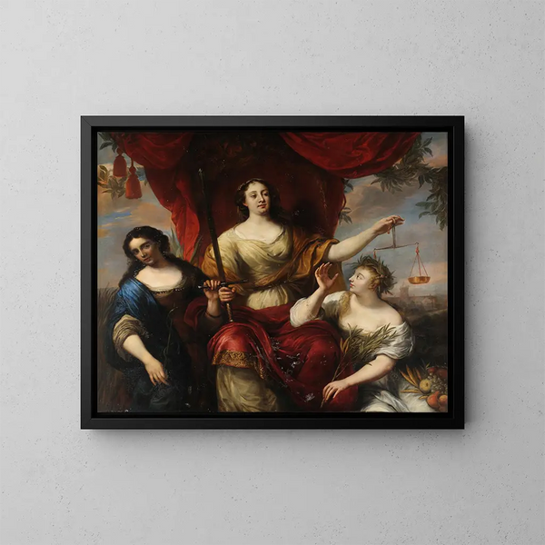 Giustizia o Prudenza, Giustizia e Pace - Jürgen Ovens — quadro incorniciato alla parete