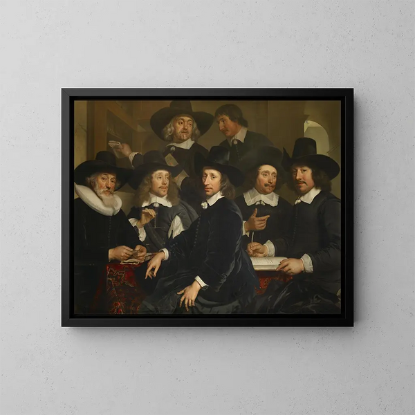 I reggenti dell'Oudezijds Huiszittenhuis - Jürgen Ovens — quadro incorniciato alla parete