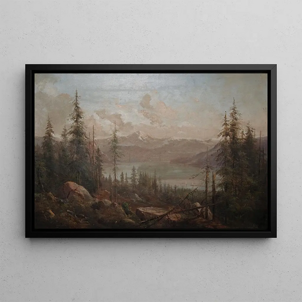 Juan Buckingham Wandesforde - A Mountain Landscape with a Fallen Tree in the Foreground.webp