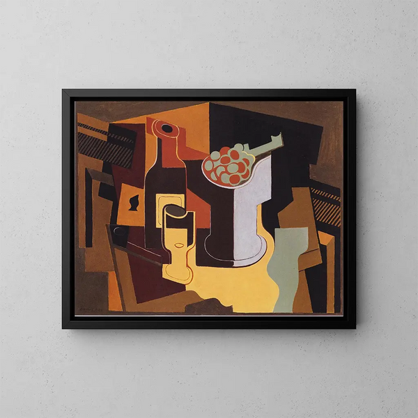 Bouteille et bol de fruits - Juan Gris — quadro incorniciato alla parete